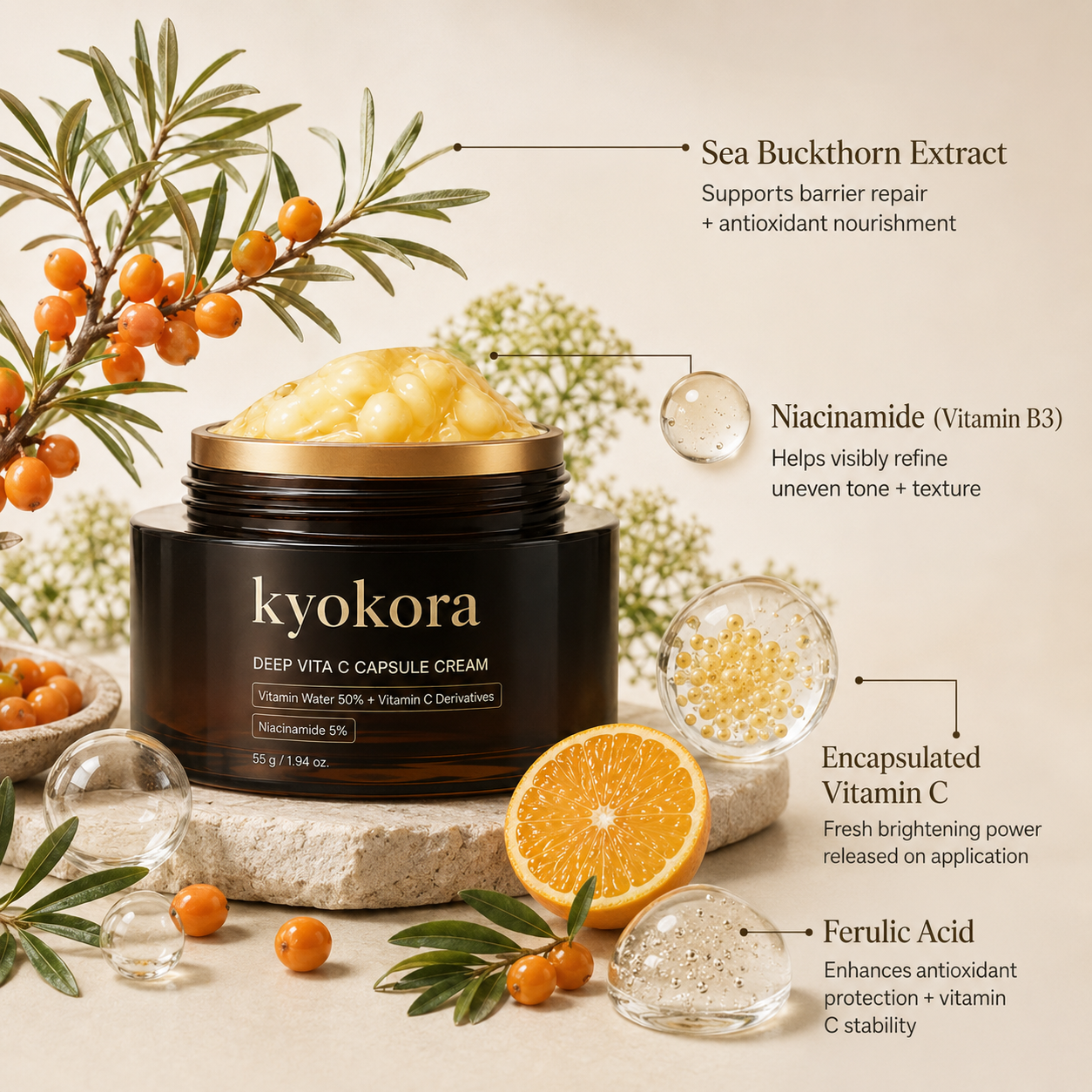 Kyokora™ Capsules Vitamin C - Advanced Korean Technology for Brighter, More Even-Toned Skin